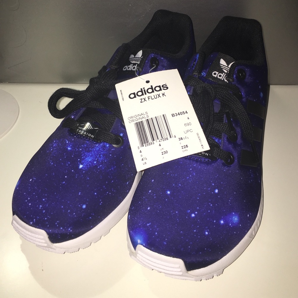 ADIDAS BRAND NEW-ZX Flux k Kids Sz 4.5 Galaxy